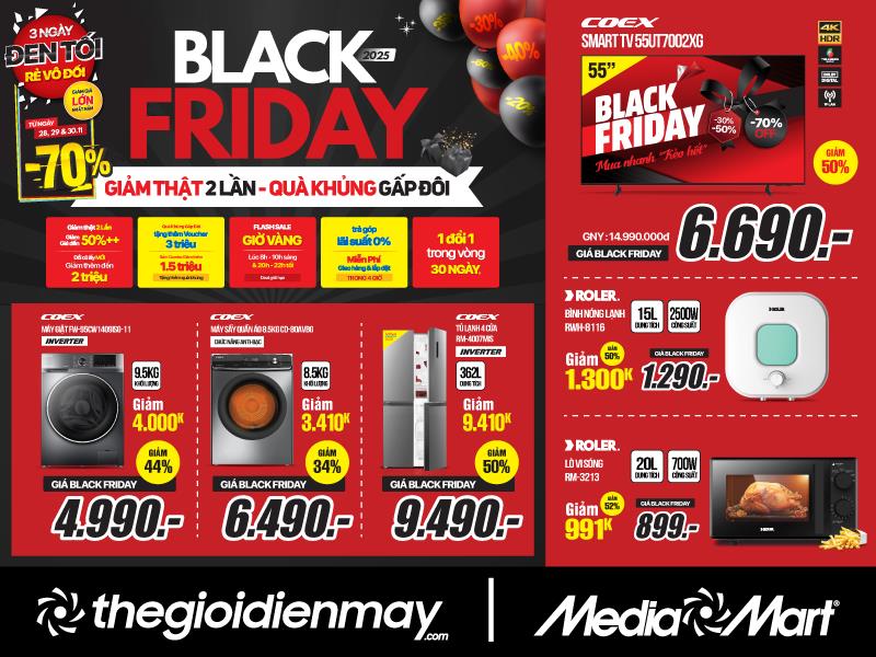 Black Friday 2025: MediaMart giảm thật 2 lần – Quà khủng gấp đôi - Ảnh 1