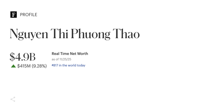 Chứng khoán giảm, tài sản tỉ phú Phạm Nhật Vượng vẫn tăng mạnh, vào tốp 100 thế giới - Ảnh 2