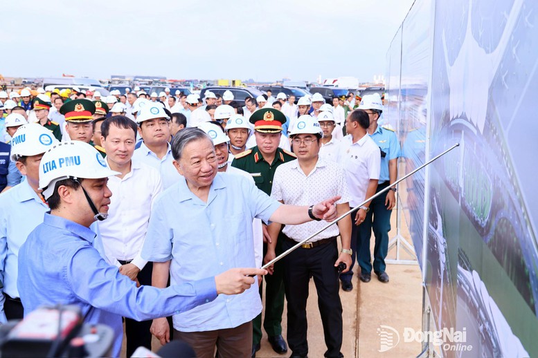 Tổng Bí thư Tô Lâm kiểm tra Dự án Sân bay Long Thành - Ảnh 1