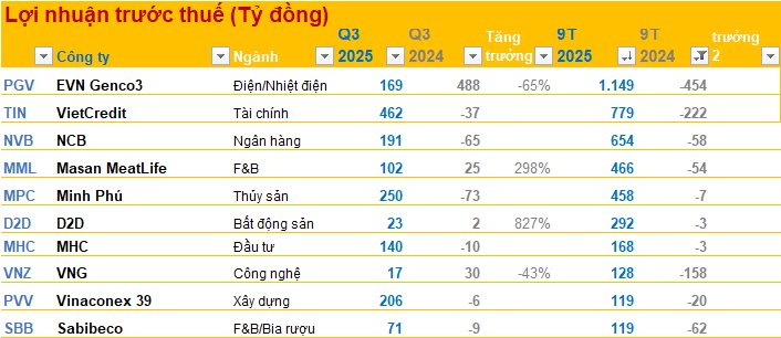 15 công ty tăng trưởng lợi nhuận 'khủng' nhất 9T2025: Ít nhất cũng tăng 540%, có DN tăng 5.700%, ngành bất động sản áp đảo - Ảnh 3