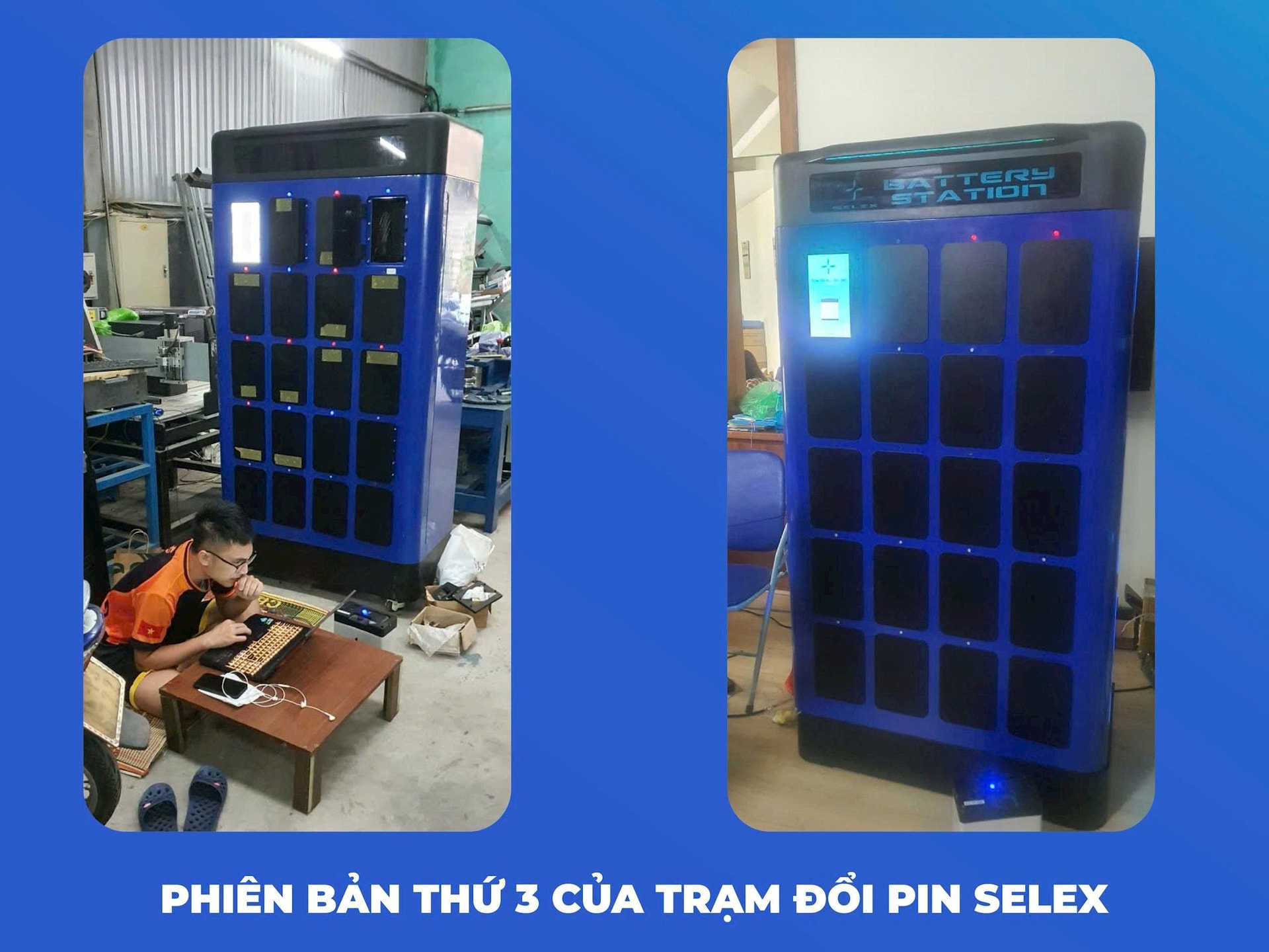 Trạm đổi pin xe điện đầu tiên ở Việt Nam: Làm bằng gỗ, màn hình máy tính cũ, 'quẹt thẻ' bằng Bằng lái xe, nay đã cán mốc 1 triệu lượt đổi - Ảnh 3