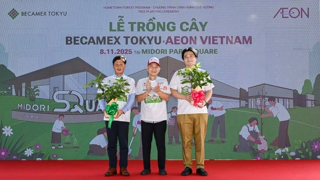 Becamex Tokyu và Aeon Việt Nam tổ chức lễ trồng cây ‘Cánh rừng quê hương’ - Ảnh 1