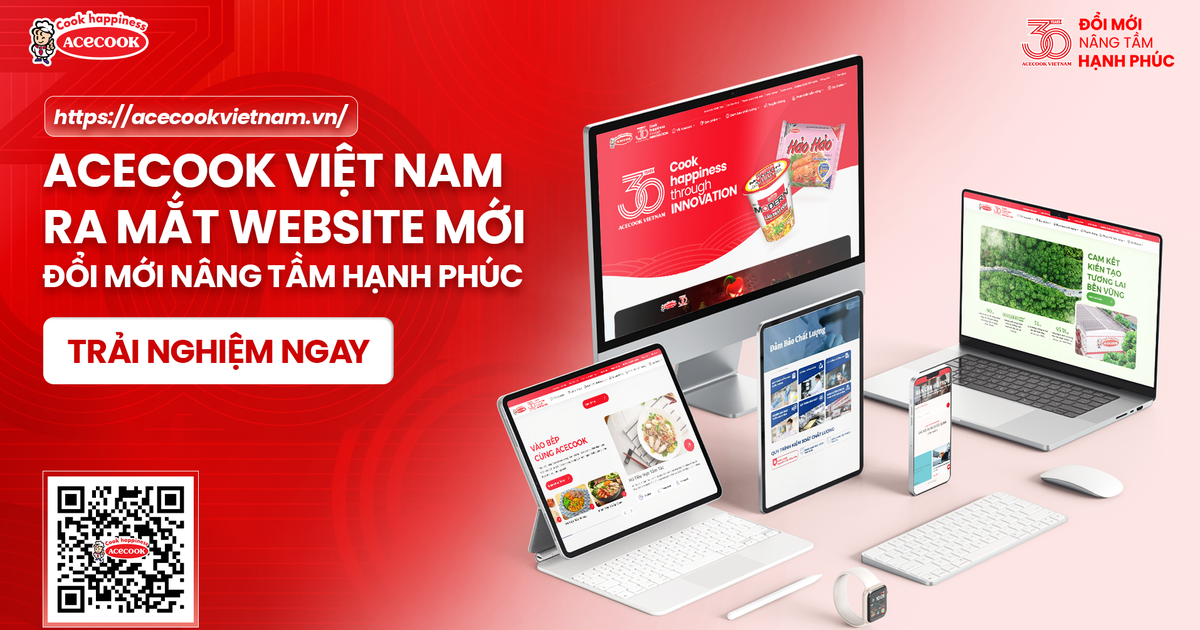 Acecook Việt Nam ra mắt website mới nhân dịp kỷ niệm 30 năm ngày bán hàng đầu tiên
