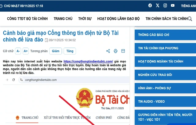 Cảnh báo giả mạo website của Bộ Tài chính để lừa đảo - Ảnh 1