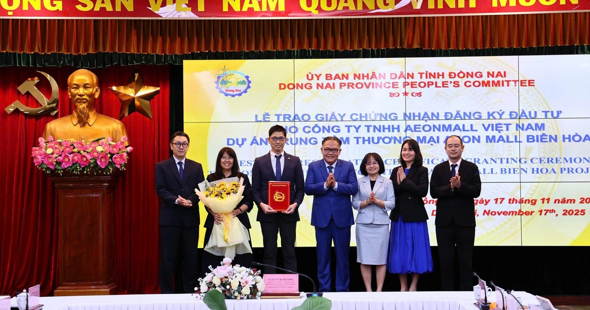 Đồng Nai trao giấy chứng nhận đầu tư cho dự án Trung tâm thương mại Aeon Mall