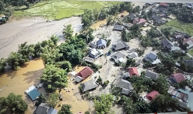 Đấu giá hơn 100.000 m3 cát vàng trôi vào nhà dân do lũ - Ảnh 1