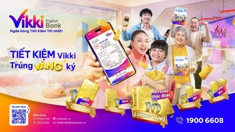 Trúng vàng mỗi ngày cùng Vikki Bank - Ngân hàng Tiết kiệm Tốt bậc nhất - Ảnh 1