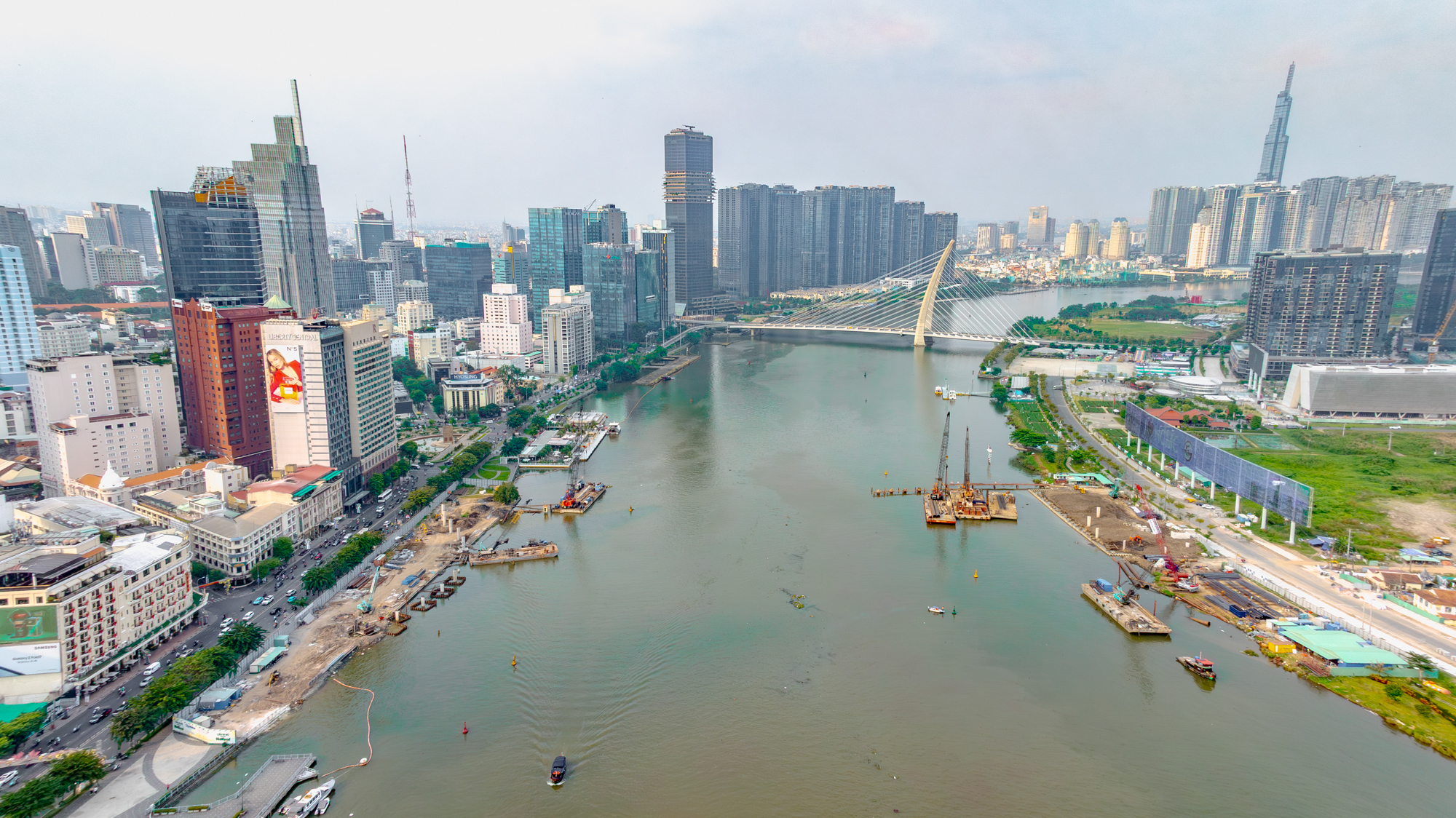 Ngắm công trường xây dựng cầu gần 1.000 tỷ là món quà của Nutifood tặng TP.HCM - Ảnh 2