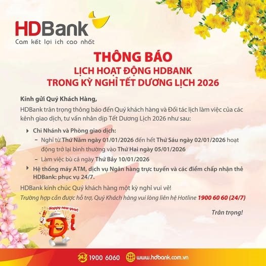 Lịch nghỉ Tết Dương lịch 2026 của hệ thống ngân hàng - Ảnh 19
