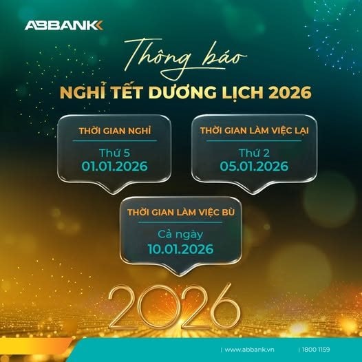 Lịch nghỉ Tết Dương lịch 2026 của hệ thống ngân hàng - Ảnh 8