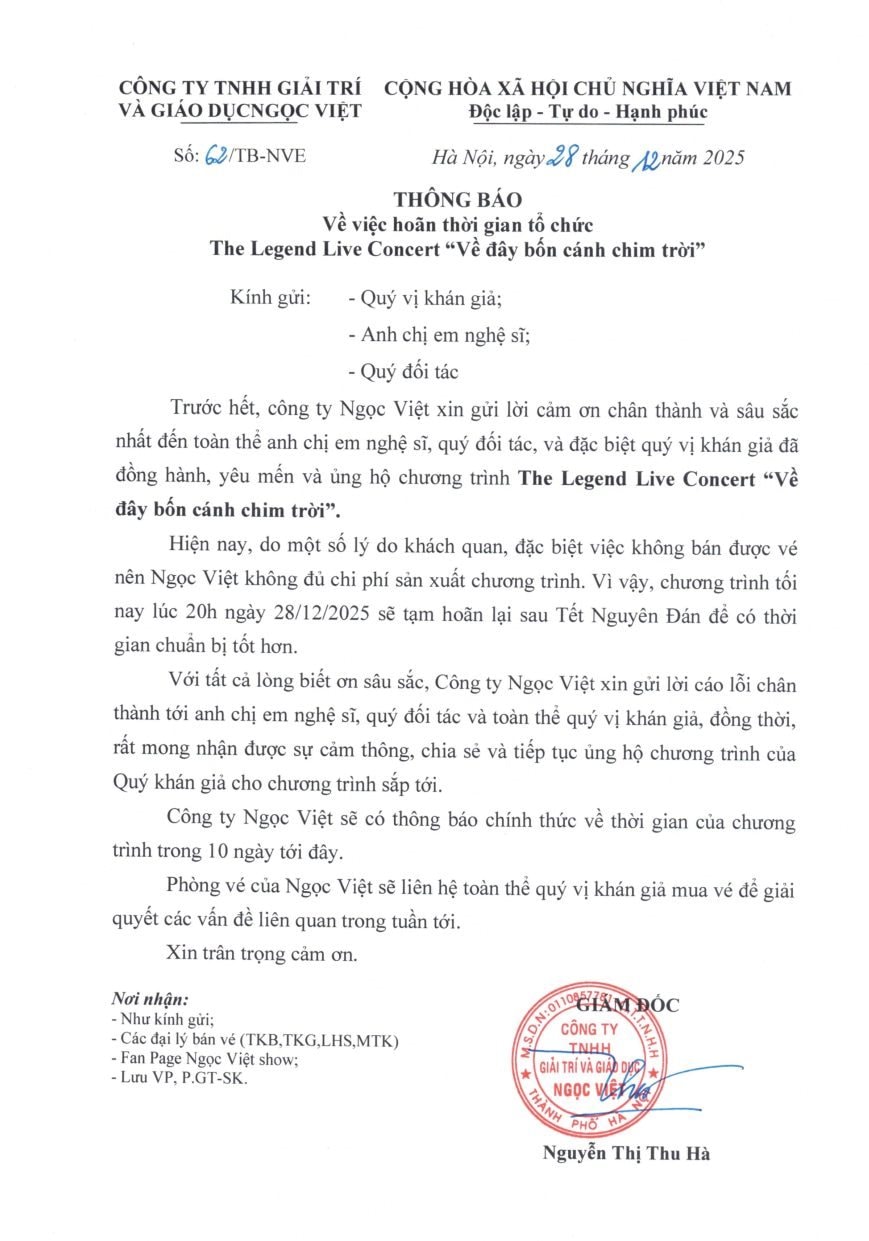 Show diễn "Về Đây Bốn Cánh Chim Trời" hoãn đột ngột sát giờ chót khiến khán giả bức xúc: Công ty nào đứng sau? - Ảnh 3