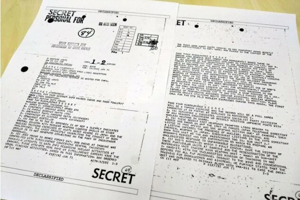 Tài liệu giải mật hé lộ việc Mỹ từng bí mật di chuyển bom hạt nhân giả ở Nhật Bản - Ảnh 1