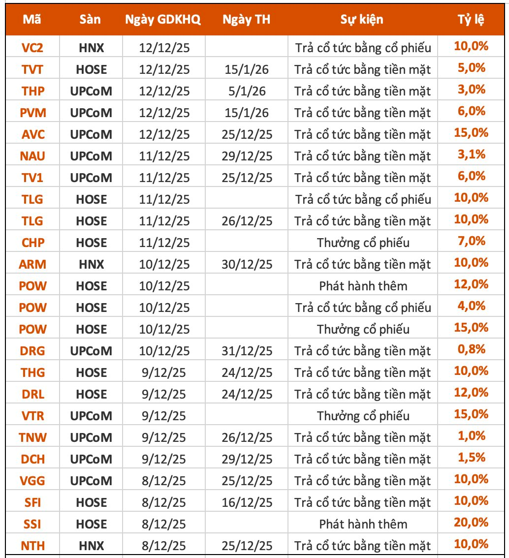 Lịch chốt quyền cổ tức 8/12– 12/12: "Vua bút bi" Thiên Long, SSI chuẩn bị lăn chốt - Ảnh 1