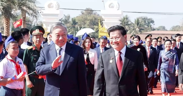 Tổng Bí thư Tô Lâm và Phu nhân dự lễ khánh thành Công viên Hữu nghị Lào - Việt Nam