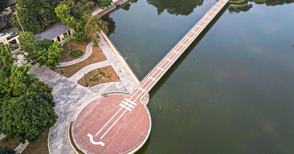 Chiêm ngưỡng cầu đi bộ hình cây đàn trong công viên trung tâm Hà Nội