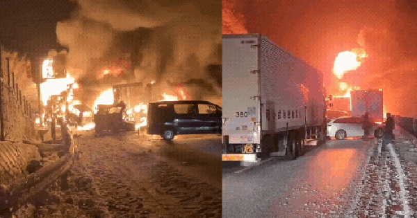 Tai nạn liên hoàn 50 xe trên cao tốc Nhật Bản giữa đêm bão tuyết, 17 xe cháy rụi, ít nhất 27 người thương vong