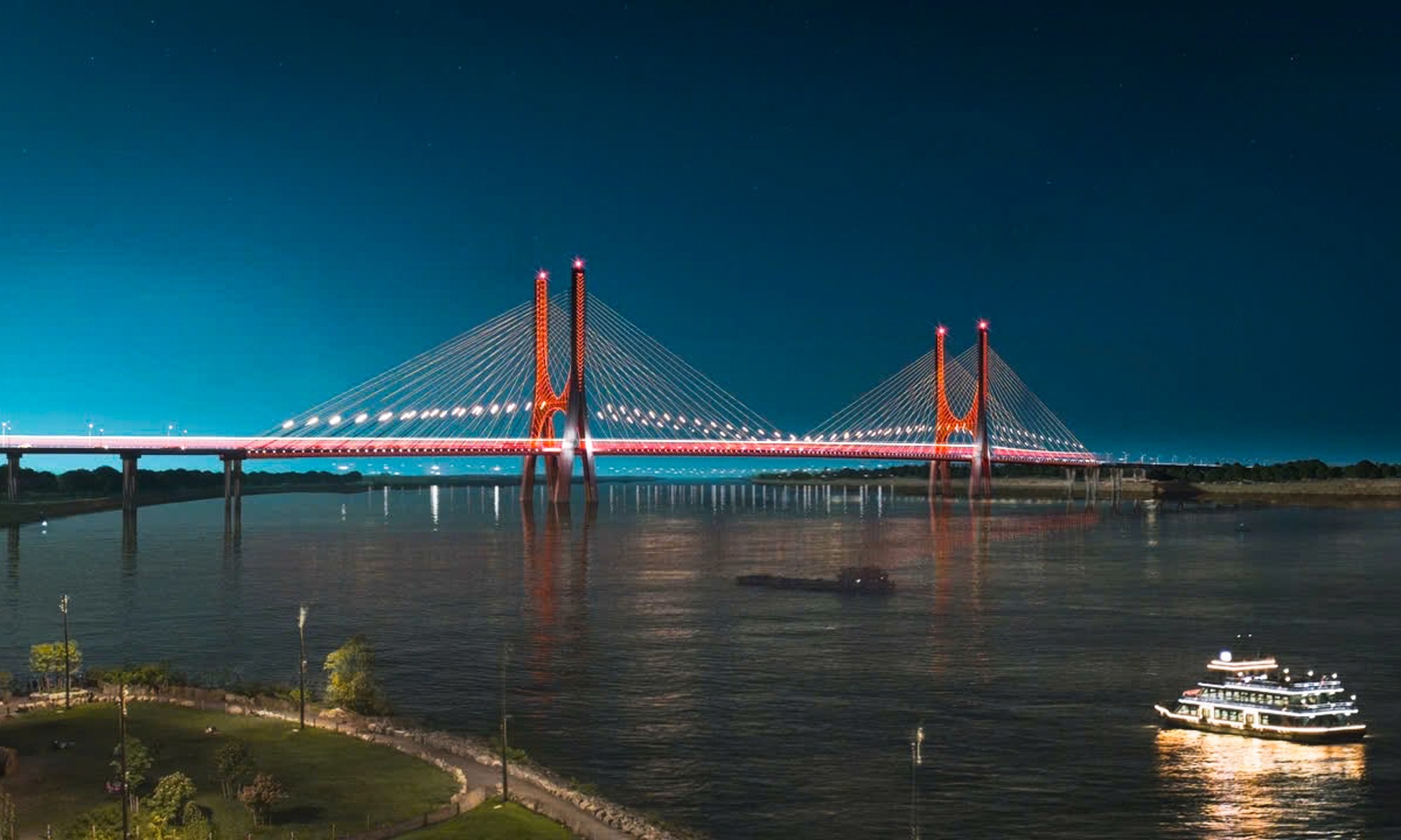 Hình hài cầu gần 12.000 tỷ đồng bắc qua sông Hồng, nối Hà Nội - Hưng Yên - Ảnh 4