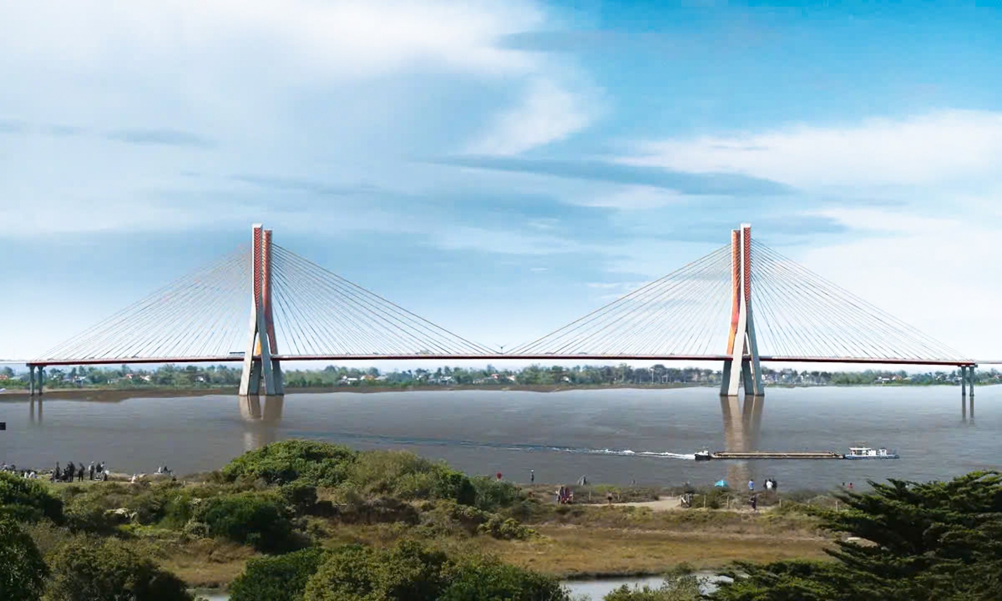 Hình hài cầu gần 12.000 tỷ đồng bắc qua sông Hồng, nối Hà Nội - Hưng Yên - Ảnh 3