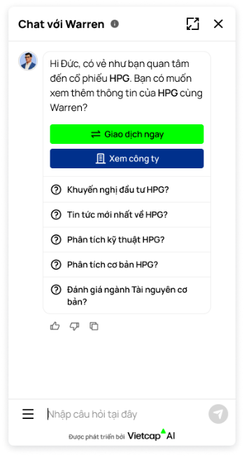 Vietcap ra mắt Warren - Chuyên gia tư vấn tài chính AI - Ảnh 1