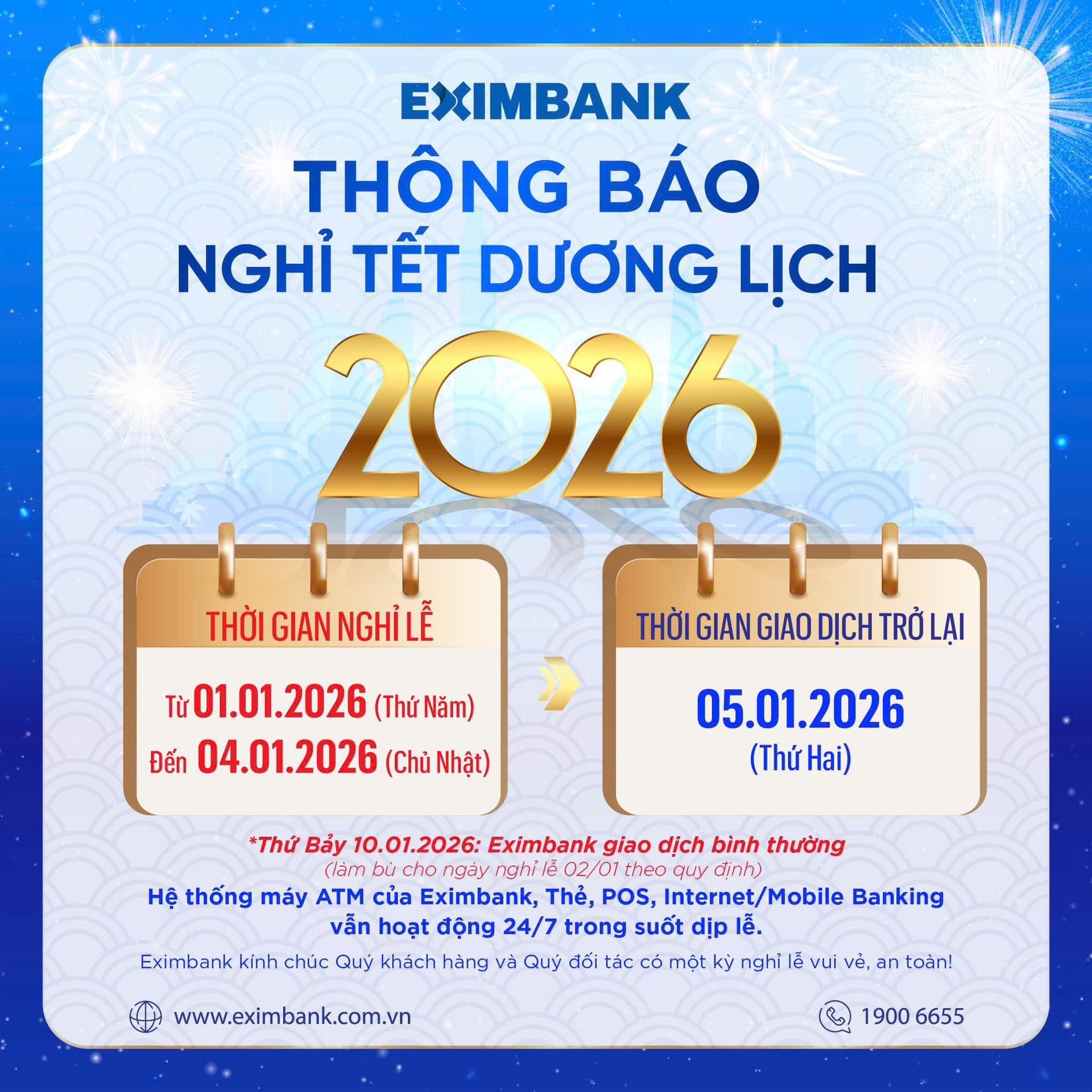Lịch nghỉ Tết Dương lịch 2026 của hệ thống ngân hàng - Ảnh 18