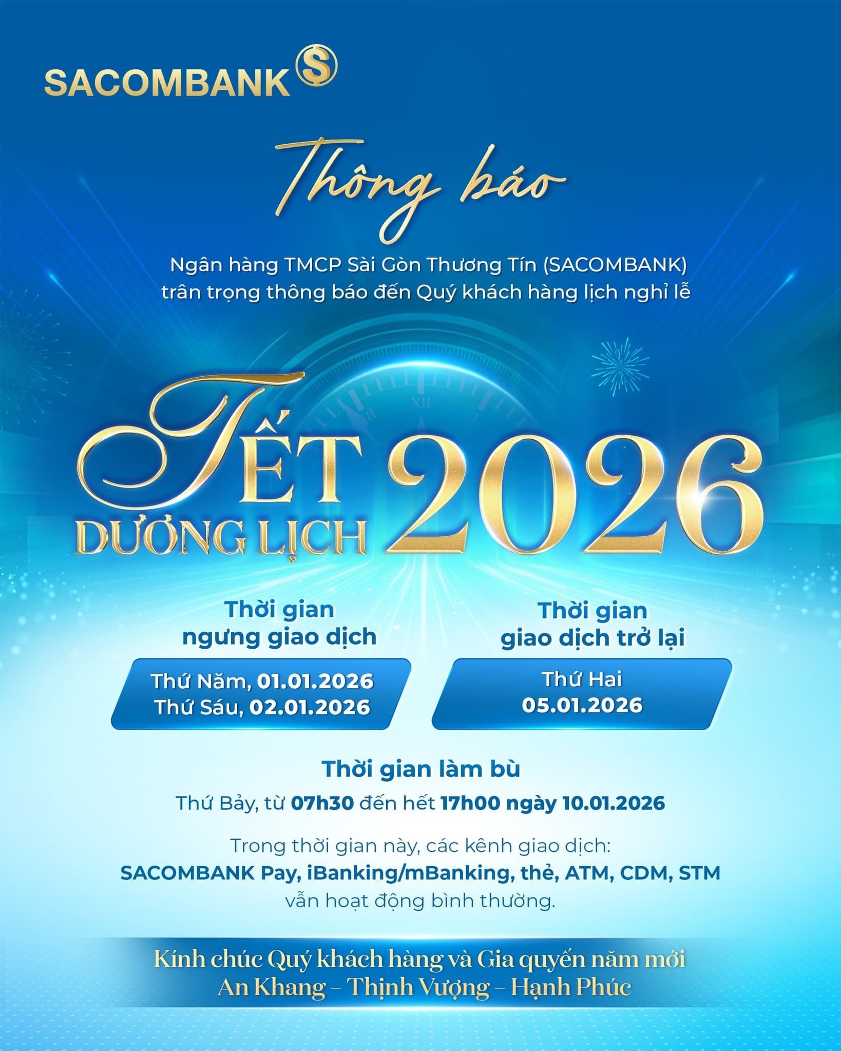 Lịch nghỉ Tết Dương lịch 2026 của hệ thống ngân hàng - Ảnh 13