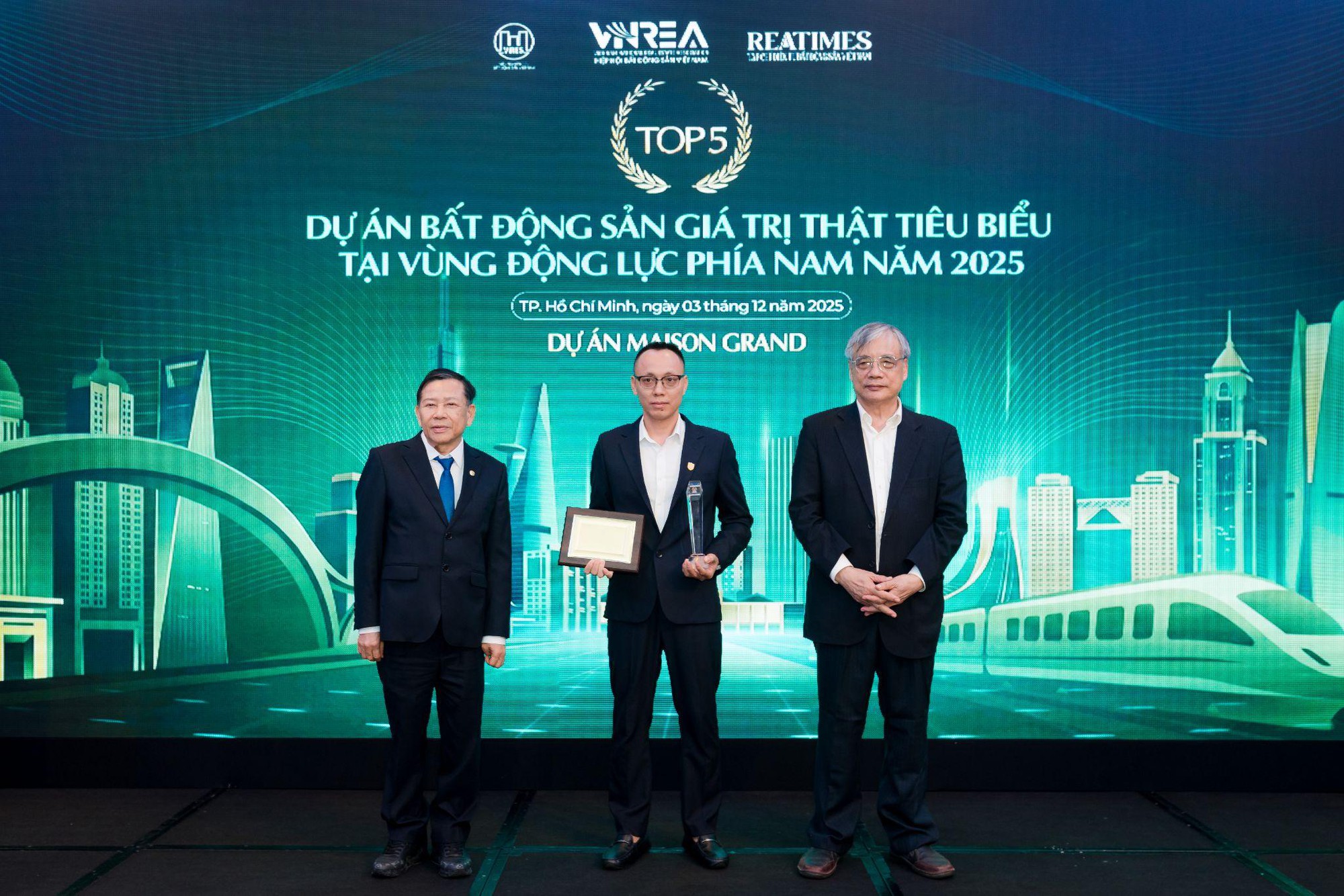 Maison Grand đạt Top 5 Dự án Bất động sản Giá trị Thật tiêu biểu Vùng Động lực phía Nam 2025 - Ảnh 1
