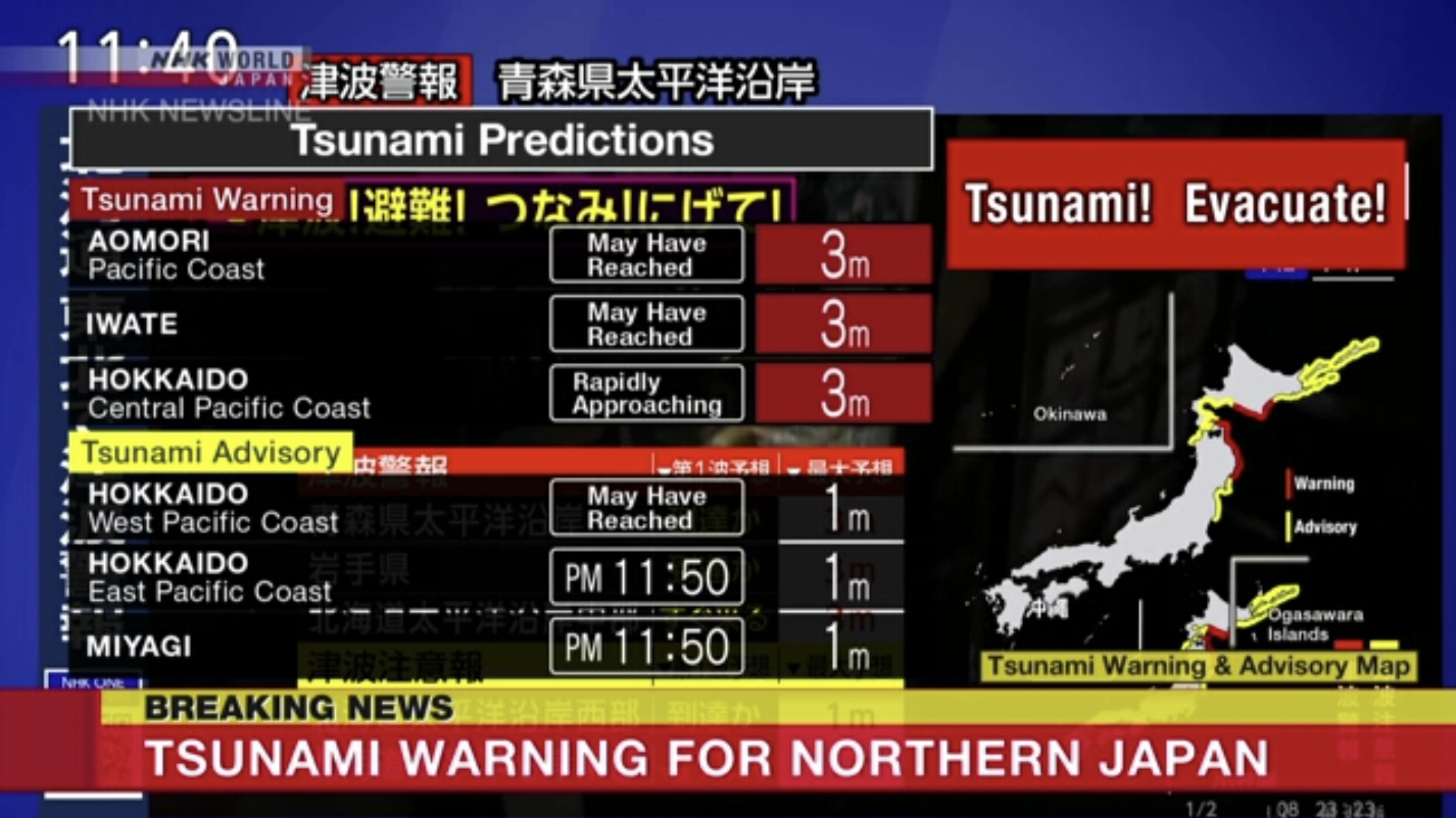 Nhật Bản động đất mạnh nửa đêm, cảnh báo sóng thần - Ảnh 1