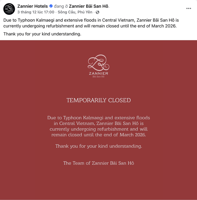 Một resort giá 100 triệu/đêm bị thiệt hại nặng cho bão lũ miền Trung, phải đóng cửa đến 2026 - Ảnh 1