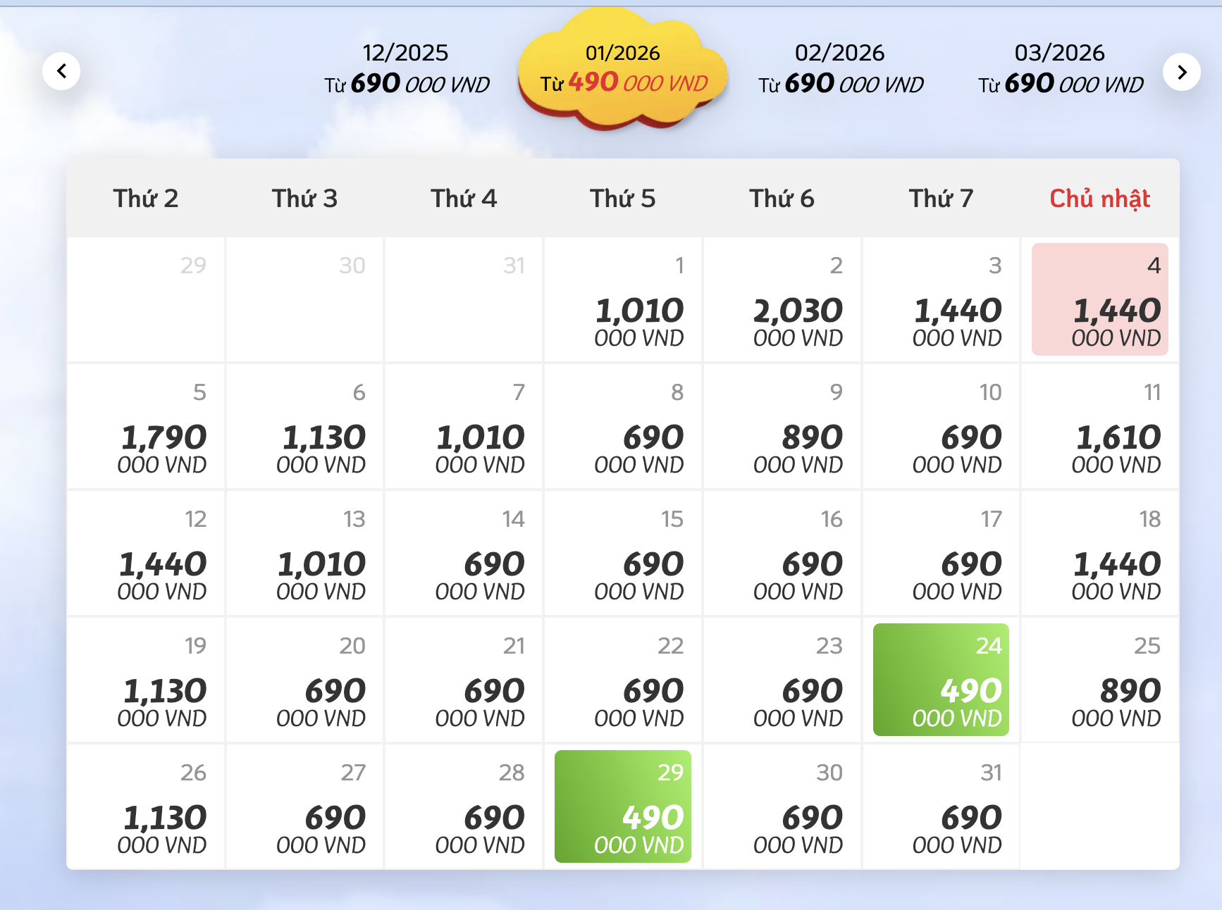 Bất ngờ với giá vé máy bay 4 ngày nghỉ Tết Dương lịch 2026 - Ảnh 1