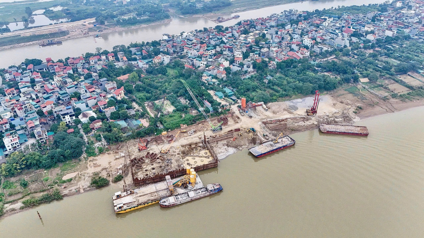 Toàn cảnh dự án cầu Tứ Liên gần 20.000 tỷ sau 7 tháng triển khai - Ảnh 1