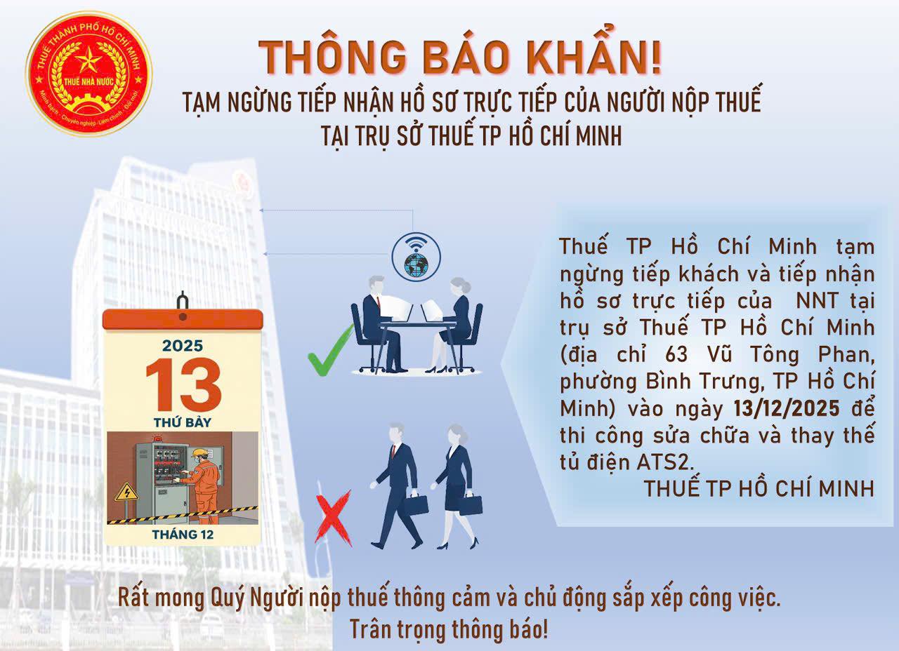 Thuế TP.HCM thông báo khẩn - Ảnh 1