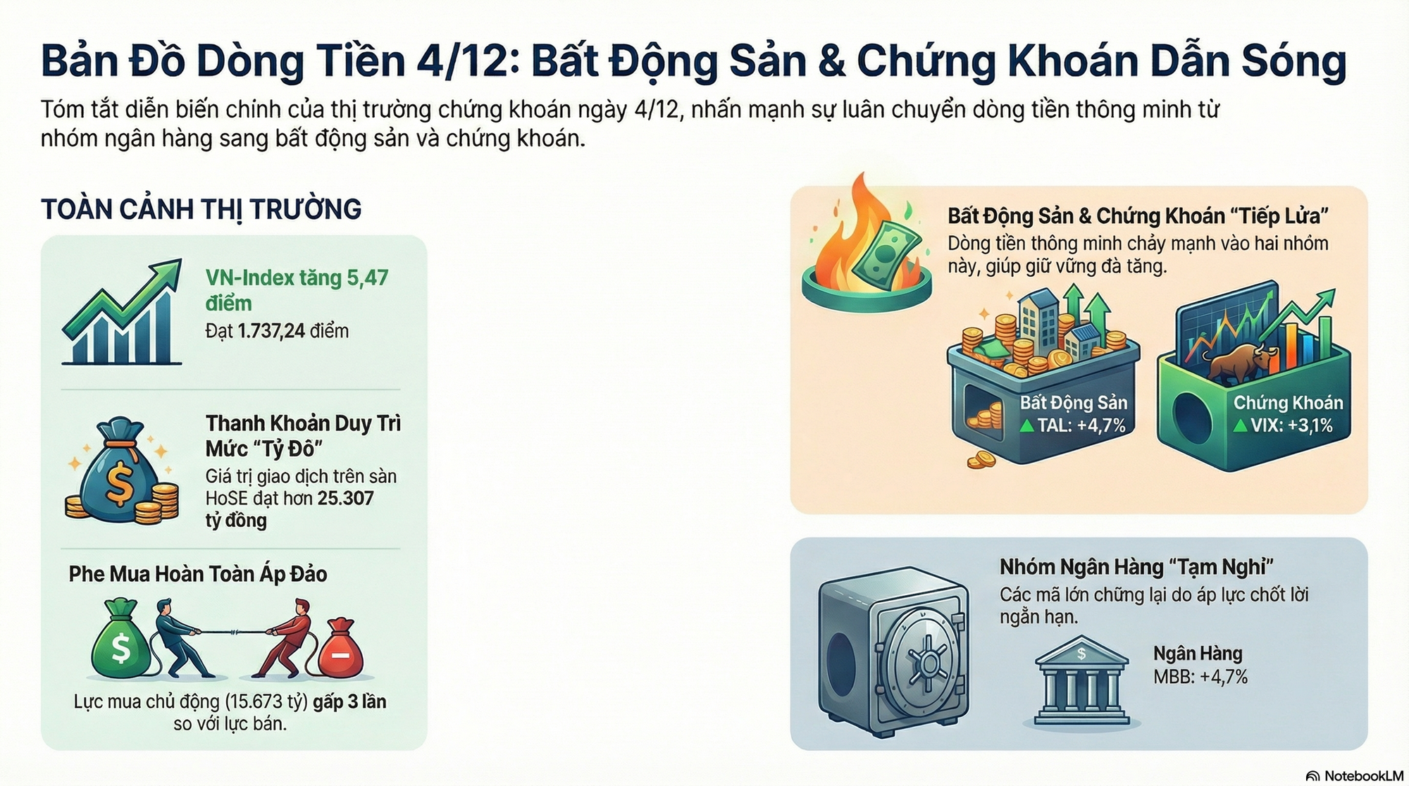 Chứng khoán ngày 4-12: Dòng tiền "xoay tua" sang cổ phiếu bất động sản - Ảnh 1