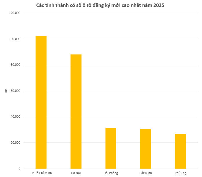 Lộ diện những tỉnh thành mua ô tô, xe máy nhiều nhất năm 2025 - Ảnh 1