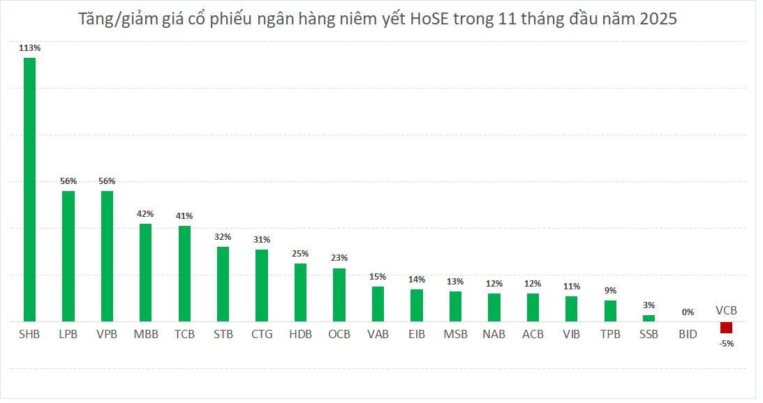 Cổ phiếu ngân hàng của năm: Ai có mức tăng giá ấn tượng, thanh khoản khổng lồ, cổ tức cao và được nhà đầu tư yêu thích? - Ảnh 2