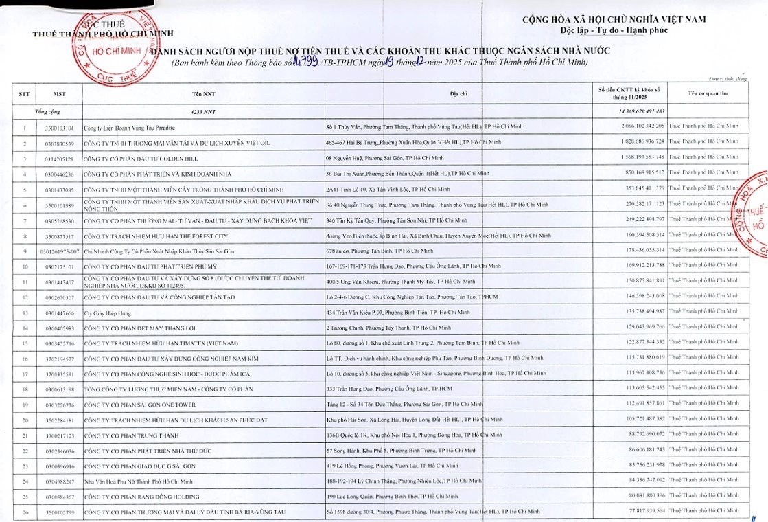 Công khai 'ông lớn' bất động sản nợ thuế nghìn tỷ - Ảnh 1