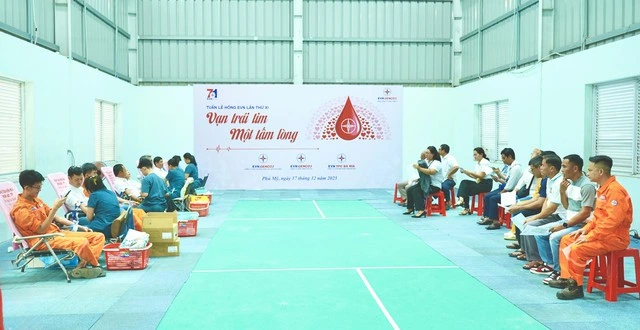 EVNGENCO3 hưởng ứng Tuần lễ hồng EVN lần thứ XI với 400 đơn vị máu hiến tặng - Ảnh 1