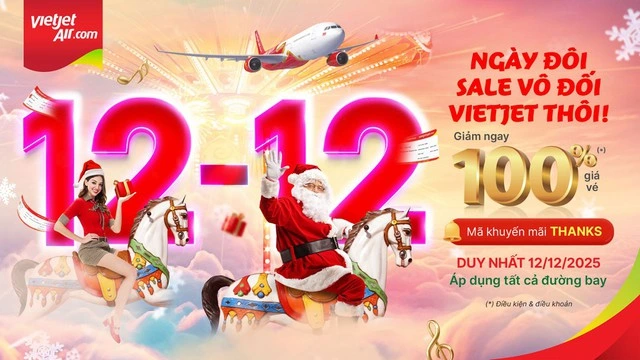 Siêu khuyến mãi lớn nhất năm, ngày 12.12 Vietjet mở bán hàng triệu vé giảm giá 100% - Ảnh 2