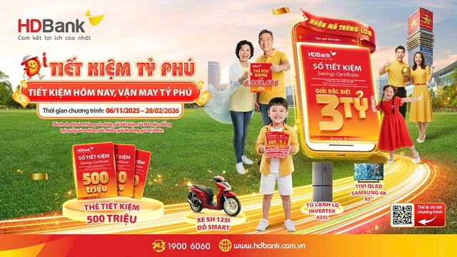 ‘Tiết kiệm Tỉ phú’ HDBank với giải thưởng đặc biệt lên đến 3 tỉ đồng - Ảnh 2