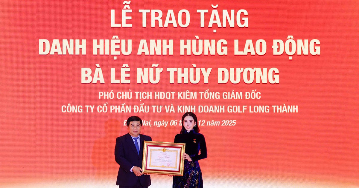 Doanh nhân Lê Nữ Thùy Dương được phong tặng danh hiệu Anh hùng Lao động