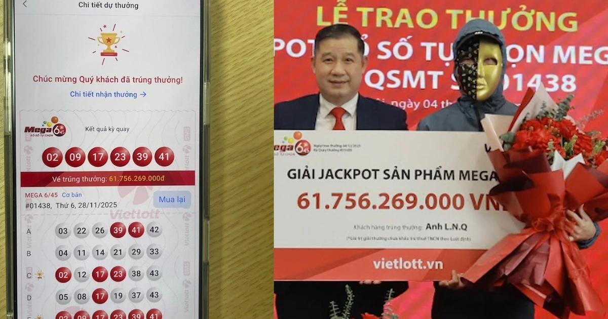 Mua vé Vietlott trên điện thoại, một người ở Hà Nội trúng gần 62 tỉ đồng