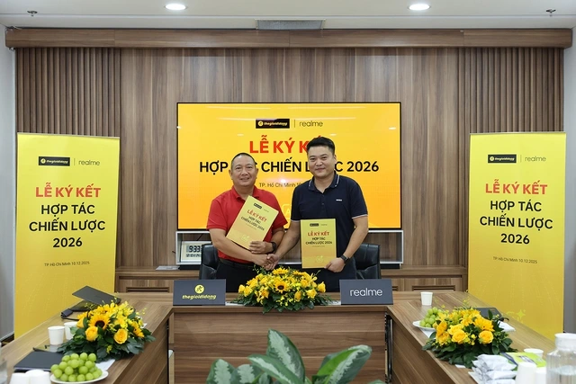 realme và Thế Giới Di Động ký kết chiến lược 2026: Mục tiêu tăng trưởng bứt tốc - Ảnh 1