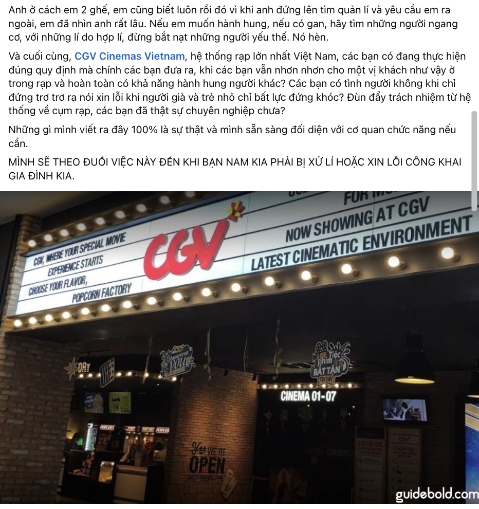 CGV Việt Nam nói gì sau khi bị tố thiếu trách nhiệm vụ đe doạ đánh người trong rạp Hà Nội? - Ảnh 3