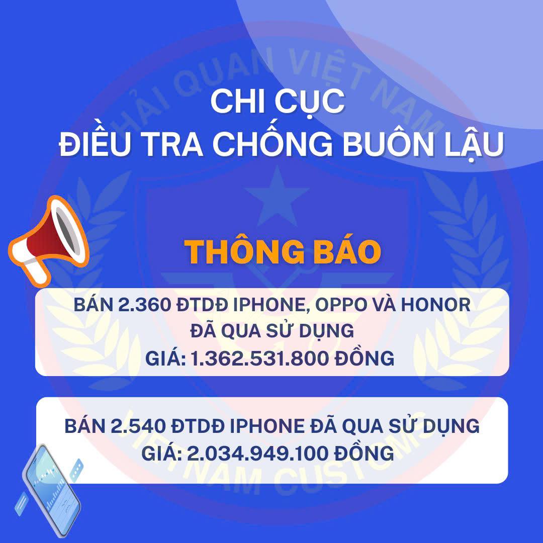 Hải quan thanh lý hàng nghìn chiếc iPhone là tang vật vi phạm hành chính, giá trung bình 800.000 đồng/chiếc - Ảnh 1