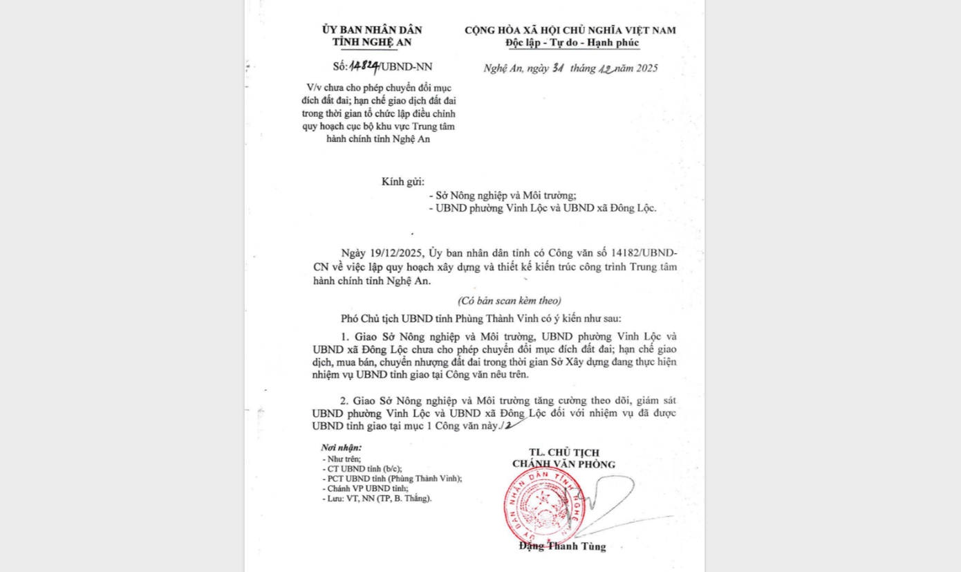 'Phanh” việc chuyển đổi đất, giao dịch BĐS tại vùng quy hoạch trung tâm hành chính tỉnh - Ảnh 1