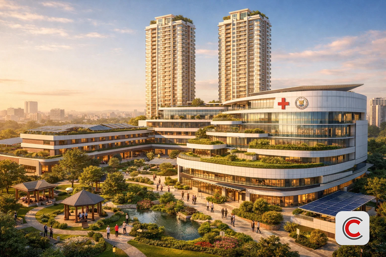 Hà Nội khởi công khu phức hợp y tế 16.000 tỷ đồng: Bệnh viện thông minh và 1.100 căn hộ cho người cao tuổi - Ảnh 1