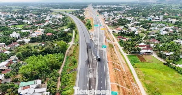Cận cảnh điểm đấu nối cao tốc Quảng Ngãi - Hoài Nhơn với cao tốc Đà Nẵng - Quảng Ngãi