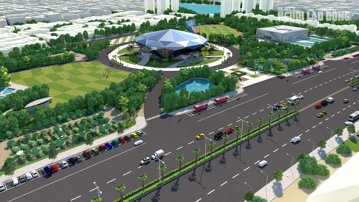 Nhà thi đấu hình kim cương xanh 340 tỉ đồng gây chú ý ở Quảng Trị - Ảnh 23