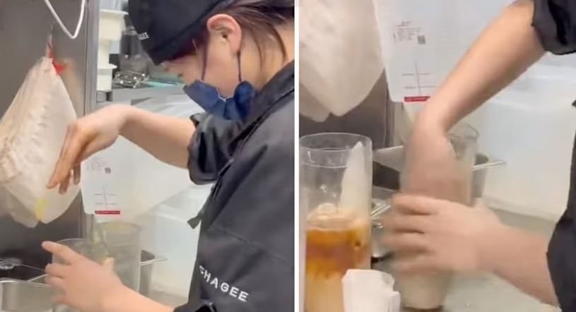 Một nhân viên Chagee tại Trung Quốc dùng...tay trần pha đồ uống, cửa hàng lập tức bị đóng cửa - Ảnh 1