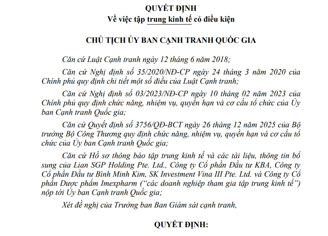 Vụ công ty Trung Quốc mua Imexpharm từ chaebol Hàn Quốc: Bộ Công thương ra yêu cầu quan trọng - Ảnh 1