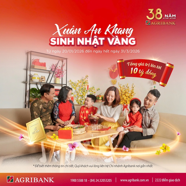 Agribank dành 10 tỷ đồng tri ân khách hàng với chương trình “Xuân an khang – Sinh nhật vàng” - Ảnh 1